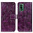 Funda de Cuero Cartera con Soporte Carcasa K04Z para Nokia XR21 Morado