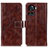 Funda de Cuero Cartera con Soporte Carcasa K04Z para OnePlus 10R 5G Marron