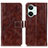 Funda de Cuero Cartera con Soporte Carcasa K04Z para OnePlus Ace 2V 5G Marron