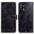 Funda de Cuero Cartera con Soporte Carcasa K04Z para Oppo F19 Negro