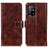 Funda de Cuero Cartera con Soporte Carcasa K04Z para Oppo Reno5 Z 5G Marron