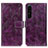 Funda de Cuero Cartera con Soporte Carcasa K04Z para Sony Xperia 1 IV Morado