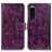 Funda de Cuero Cartera con Soporte Carcasa K04Z para Sony Xperia 5 III Morado