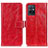 Funda de Cuero Cartera con Soporte Carcasa K04Z para Vivo T1 5G India Rojo