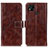 Funda de Cuero Cartera con Soporte Carcasa K04Z para Xiaomi Redmi 9C NFC Marron