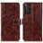 Funda de Cuero Cartera con Soporte Carcasa K04Z para Xiaomi Redmi Note 11 4G (2022) Marron