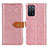 Funda de Cuero Cartera con Soporte Carcasa K05Z para Oppo A55 5G Rosa