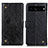 Funda de Cuero Cartera con Soporte Carcasa K06Z para Google Pixel 7 Pro 5G Negro