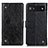 Funda de Cuero Cartera con Soporte Carcasa K06Z para Google Pixel 7a 5G Negro