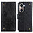 Funda de Cuero Cartera con Soporte Carcasa K06Z para Huawei Honor 60 5G Negro