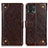 Funda de Cuero Cartera con Soporte Carcasa K06Z para Motorola Moto G72 Marron