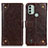 Funda de Cuero Cartera con Soporte Carcasa K06Z para Nokia C31 Marron