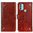 Funda de Cuero Cartera con Soporte Carcasa K06Z para Nokia C31 Marron Claro