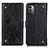 Funda de Cuero Cartera con Soporte Carcasa K06Z para Nokia G11 Negro