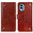 Funda de Cuero Cartera con Soporte Carcasa K06Z para Nokia X30 5G Marron Claro