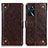 Funda de Cuero Cartera con Soporte Carcasa K06Z para Oppo A16s Marron