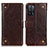 Funda de Cuero Cartera con Soporte Carcasa K06Z para Oppo A53s 5G Marron