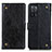 Funda de Cuero Cartera con Soporte Carcasa K06Z para Oppo A53s 5G Negro