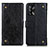 Funda de Cuero Cartera con Soporte Carcasa K06Z para Oppo A74 4G Negro