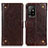 Funda de Cuero Cartera con Soporte Carcasa K06Z para Oppo A95 5G Marron