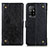 Funda de Cuero Cartera con Soporte Carcasa K06Z para Oppo F19 Pro+ Plus 5G Negro