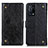 Funda de Cuero Cartera con Soporte Carcasa K06Z para Oppo K9 5G Negro