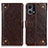 Funda de Cuero Cartera con Soporte Carcasa K06Z para Oppo Reno7 4G Marron