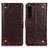 Funda de Cuero Cartera con Soporte Carcasa K06Z para Sony Xperia 1 IV Marron