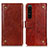 Funda de Cuero Cartera con Soporte Carcasa K06Z para Sony Xperia 1 IV SO-51C Marron Claro