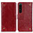 Funda de Cuero Cartera con Soporte Carcasa K06Z para Sony Xperia 1 IV SO-51C Rojo