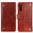 Funda de Cuero Cartera con Soporte Carcasa K06Z para Sony Xperia 10 III SO-52B Marron Claro