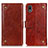 Funda de Cuero Cartera con Soporte Carcasa K06Z para Sony Xperia Ace III SO-53C Marron Claro