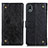 Funda de Cuero Cartera con Soporte Carcasa K06Z para Sony Xperia Ace III SOG08 Negro