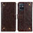 Funda de Cuero Cartera con Soporte Carcasa K06Z para Vivo Y75 5G Marron