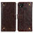 Funda de Cuero Cartera con Soporte Carcasa K06Z para Xiaomi POCO C3 Marron Claro