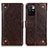 Funda de Cuero Cartera con Soporte Carcasa K06Z para Xiaomi Redmi 10 (2022) Marron