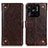 Funda de Cuero Cartera con Soporte Carcasa K06Z para Xiaomi Redmi 10 Power Marron