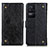 Funda de Cuero Cartera con Soporte Carcasa K06Z para Xiaomi Redmi K40S 5G Negro