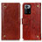 Funda de Cuero Cartera con Soporte Carcasa K06Z para Xiaomi Redmi Note 10 Pro 5G Marron Claro