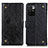 Funda de Cuero Cartera con Soporte Carcasa K06Z para Xiaomi Redmi Note 11 4G (2021) Negro