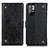 Funda de Cuero Cartera con Soporte Carcasa K06Z para Xiaomi Redmi Note 11 5G Negro