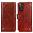 Funda de Cuero Cartera con Soporte Carcasa K06Z para Xiaomi Redmi Note 11S 4G Marron Claro