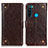 Funda de Cuero Cartera con Soporte Carcasa K06Z para Xiaomi Redmi Note 8 (2021) Marron