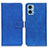 Funda de Cuero Cartera con Soporte Carcasa K07Z para Motorola Moto E22 Azul