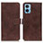 Funda de Cuero Cartera con Soporte Carcasa K07Z para Motorola Moto E22 Marron