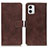 Funda de Cuero Cartera con Soporte Carcasa K07Z para Motorola Moto G73 5G Marron