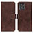 Funda de Cuero Cartera con Soporte Carcasa K07Z para Motorola ThinkPhone 5G Marron