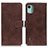 Funda de Cuero Cartera con Soporte Carcasa K07Z para Nokia C12 Marron