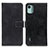 Funda de Cuero Cartera con Soporte Carcasa K07Z para Nokia C12 Negro