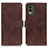 Funda de Cuero Cartera con Soporte Carcasa K07Z para Nokia C210 Marron